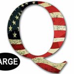 MAGNET 8×8 inch LARGE Q Shaped VINTAGE American Flag Sticker -qanon anon big trump gop Magnetic vinyl bumper sticker sticks to any metal fridge, car, signs