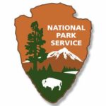 MAGNET 2×3 inch NATIONAL PARKS SERVICE Arrowhead Shaped Logo Sticker – us camp hike nps Magnetic vinyl bumper sticker sticks to any metal fridge, car, signs