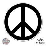 Peace Sign Black – Vinyl Sticker Waterproof Decal