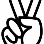 Hand Peace Sign – Sticker Graphic – Auto, Wall, Laptop, Cell, Truck Sticker for Windows, Cars, Trucks