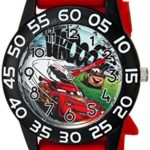 DISNEY Boys’ Cars Analog-Quartz Watch with Plastic Strap, red, 16 (Model: WDS000024)