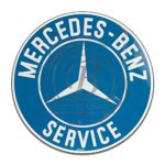 Brotherhood Vintage Gas Signs Reproduction Car Company Vintage Metal Signs Round Metal Tin Sign for Garage & Home Decor (Mercedes Benz Service)