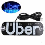 Ride share LED Sign with Bright Lights Led Sign with Suction Cups Glowing Decor Accessories Flashing Hook on Car Window with DC12V Car Charger Inverter (Blue)