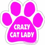 Car Magnet- Paw- Crazy Cat Lady- Pink- 5.5″ x 5.5″