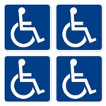 dealzEpic – Access Sign Handicapped Disabled Sign | Self Adhesive Vinyl Decal Sticker | Pack of 4 Pcs