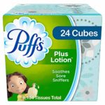 Puffs Plus Lotion Facial Tissues, 24 Cube Boxes, 56 Tissues per Box