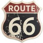 SUDAGEN Route 66 Signs Vintage Road Signs with Polygon Metal Tin Sign for Wall Decor Art 12″ x 12″ (Route 66)