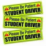 GAMPRO Set of 3 Magnetic Student Driver Sign Bumper Sticker,Highly Reflective Vehicle Car Safety Sign for New Drivers with Red Sign Large Bold Visible Text and Highly Reflective Material