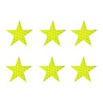 Herva 6PCS Reflective Stickers Five-Pointed Star 1.57″.57″ Warning Tape Fits for Crafts, Stickers, Decals, Signs Bumper and Car Door