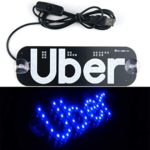 Lights for Uber Drivers,U ber Light up sign,U ber Sign Flashing Hook on Car Window with USB for Rideshare Driver Uber Lights up Sign