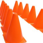 7 Inch Plastic Traffic Cones – 12 Pack of 7″ Multipurpose Construction Theme Party Sports Activity Cones for Kids Outdoor and Indoor Gaming and Festive Events