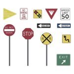 decalmile Traffic Road Signs Education Wall Stickers Vinyl Removable DIY Wall Decals Murals for Kid’s Room Nursery Classroom