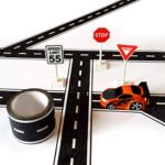 PlayTape TinyTown Cars & Roads: Includes Tuner Car, Tape Road, & Toy Road Signs & Accessories. Build Your Own Tiny Town! Easy to Use, Safe for Home, Quick CleanUp; PlayTape Road Tape; Play Cars