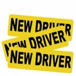 3pcs New Driver Vehicle Car Bumper Sticker Decal Safety Sign 9″x3″ Black Block Lettering on Neon Yellow Background One for Each Side and The Rear