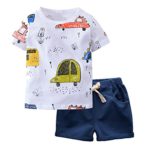 Boy Short Sleeve T-Shirt and Shorts Kid 2 Pcs Summer Outfit Clothing Set …