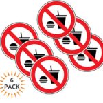No Eating No Drinking Stickers 2 in. Car Window Door Decal Pack of 6 I Ideal for Taxis and Rental Vehicles