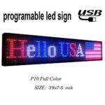 P10 SMD LED Sign 40″ x 8″ Indoor RGB Full Color LED Scrolling Display Message Board Perfect Solution for Advertising