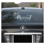 Just Married 10×22 vinyl lettering wall decal sticker art home decor