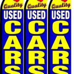 Quality Used Cars Standard Size Swooper Feather Flag Sign Pk of 3 (11.5x 2.5 Feet)