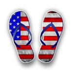 Flip Flop Sticker Graphic Vinyl Waterproof Decal for car Truck Laptop Custom Contour Cut (American Flag)