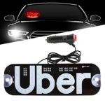 Led U Ber Sign Light Red Glowing Decal with DC12V Cigarette Charger on Car Window Windshield Cab Interior Indicator Lamp for Driver