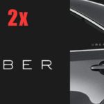 Two 5 UBER Logo Vinyl Decal Window Door car Sticker rideshare Sign lyft Sides