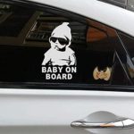 KND Baby on Board Vehicle car Decal Stickers The Hangover Baby car Sticker Decal Safety Caution Sign Funny Car Windows Laptop Viny Waterproof Reflective White