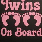 Chase Grace Studio Baby On Board Twins Vinyl Decal Sticker|Pink|Cars Trucks Vans SUV Laptops Wall Art|5″ X 5″|CGS522