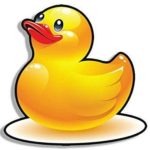 MAGNET 4×4 inch Rubber Duckie Shaped Sticker -funny duck kids chick cute child adorable Magnetic vinyl bumper sticker sticks to any metal fridge, car, signs