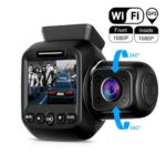 Upgraded Pruveeo P3 Dash Cam with Infrared Night Vision, Built-in GPS, WiFi, Dual 1080P Front and Inside, Dash Camera for Cars Uber Lyft Truck Taxi
