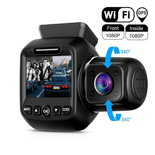 Upgraded Pruveeo P3 Dash Cam with Infrared Night Vision, Built-in GPS