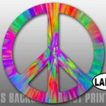 MAGNET 8×8 inch LARGE Round Tie Dye Peace Sign Sticker -hippie imagine dyed love no war Magnetic vinyl bumper sticker sticks to any metal fridge, car, signs