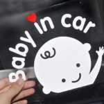 KND Baby in Car Stickers and Decals Safety Signs Funny car Window Stickers Waterproof Reflective White  
