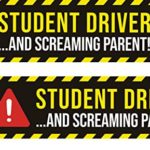 Artisan Owl Student Driver and Screaming Parent! New Driver Safety Funny Magnetic Auto Bumper – 10×3 Car Magnet (2 Magnets)