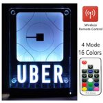 Car-Sharing Sign Glow LED Light Logo Decal Stickers with Wireless Remote Control 4 Light Mode 16 Adjustable Colors 4 Bigger Stronger Suction Cups Removable for Car-Sharing Light Up Sign