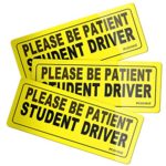 POSHINE Student Driver Magnet Car Signs – Reflective Vehicle Car Sign Bumper Sticker for New Driver (Set of 3)