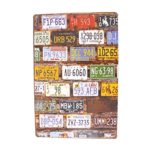 12×8 Inches Pub,bar,home Wall Decor Souvenir Hanging Metal Tin Sign Plate Plaque (CAR PLATES WALL)