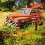 5x7ft Autumn Wild Scenic Retro Car Signs Pictorial Cloth Customized Photography Backdrops Digital Printing Background Photo Studio Prop