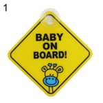 ZBmiluddeer Baby on Board Car Warning Safety Suction Cup Sticker Waterproof Notice Board XP01