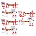 Bluecell 54 Pieces Street Signs Playset Traffic Signs Playset for Children Play