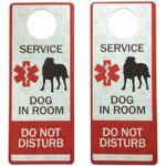 Leashboss Service Dog Door Hanger – Plastic – 2 Pack – Do Not Disturb Hotel Hanging Sign for Door Knobs