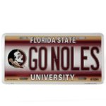 HangTime Florida State University Logo GO NOLES License Plate Wall Tag