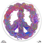 Paisley Peace Sign – 5″ Vinyl Sticker – For Car Laptop I-Pad – Waterproof Decal