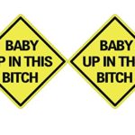Rogue River Tactical 2X Baby Up in This Bitch Sticker Funny Auto Decal Bumper Vehicle Safety Sticker Sign for Car Truck SUV