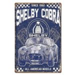 Vintage Shelby Cobra American Muscle Car Tin Sign Metal Sign Metal Decor Wall Sign Wall Poster Wall Decor Door Plaque TIN Sign 7.8X11.8 INCH