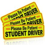 CARBATO Student Driver Magnet Safety Sign Reflective Vehicle Bumper Sticker for New Drivers, 10 x 3.5 Inch, Pack of 3