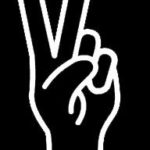 LLI Peace Sign Fingers | Decal Vinyl Sticker | Cars Trucks Vans Walls Laptop | White | 7.5 x 3.8 in | LLI1430