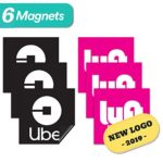 Rideshare Sign Magnet – 6 Premium Magnets Bulk Pack – [5″x5″ inches] – Durable Car Door/Bumper Magnet w/Highly Reflective Vinyl – Sign for Rideshare Drivers (6 Pack Magnet)