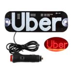 Red LED Sign Light Decor for U BER, LED Sign with Suction Cups Glowing Decor Flashing Hook on Car Window, with DC 12V Car Charger Cigarette Lighter