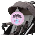 Hangnuo Baby Stroller Tag – Do Not Touch, Germs Can Hurt Me – Large Safety Sign for Newborn Preemie Car Seat, Baby Shower Gift for New Mom – Elephant